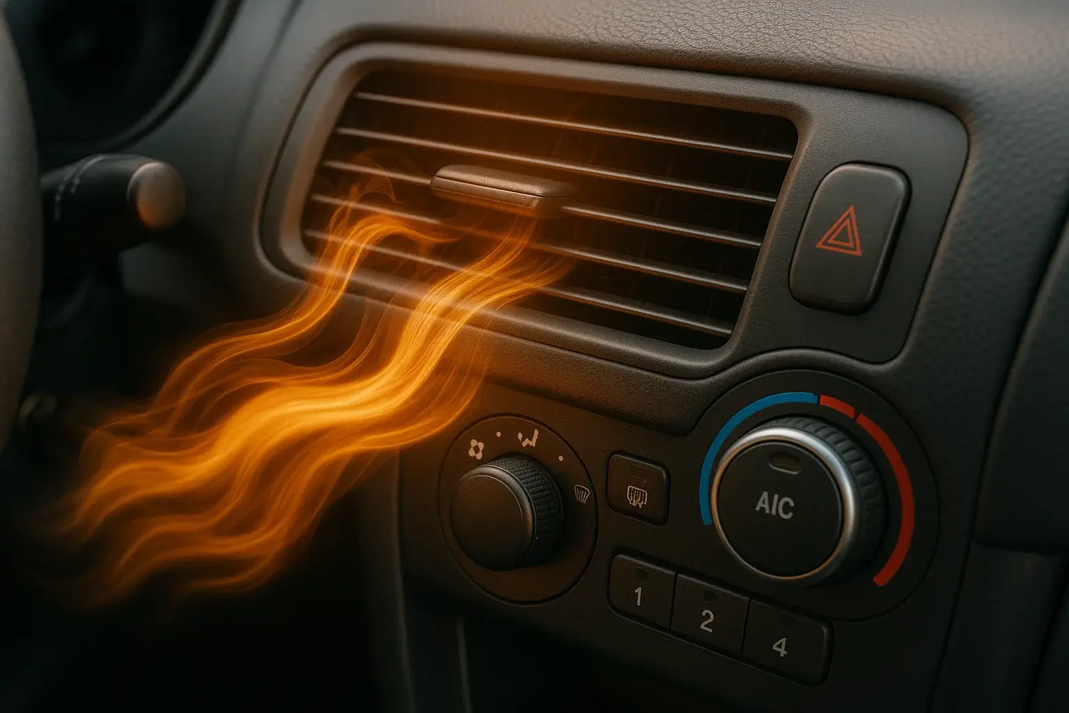 car ac blowing hot air