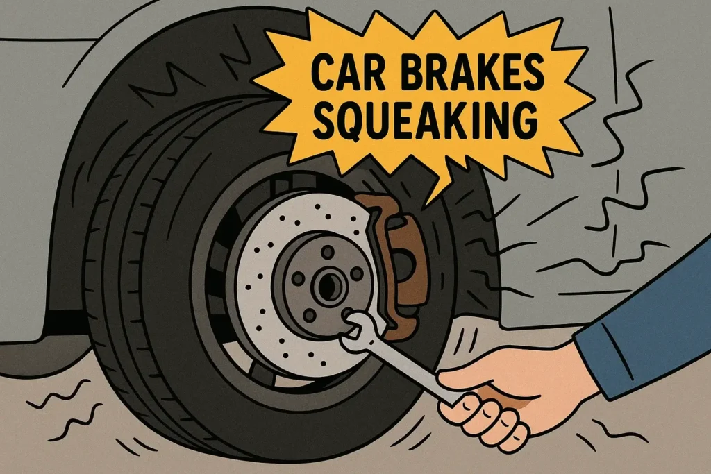 Car brakes making squeaking sound.