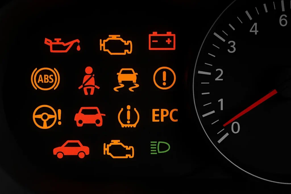 traction control light on a car dashboard