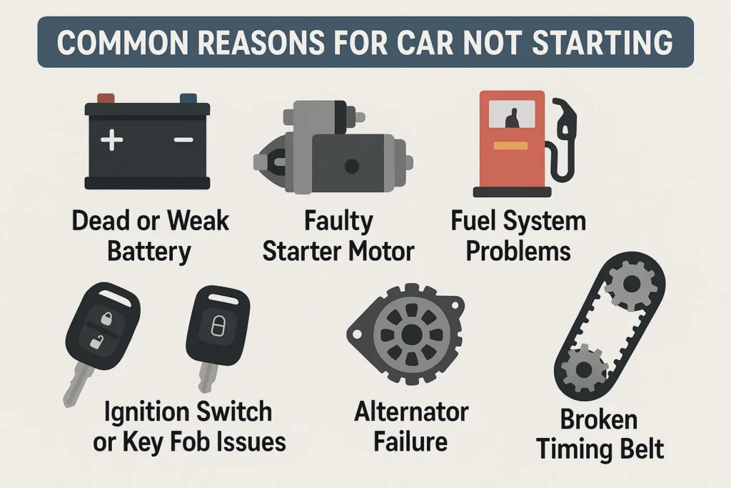 Coomon reasons for why your cars nor starting