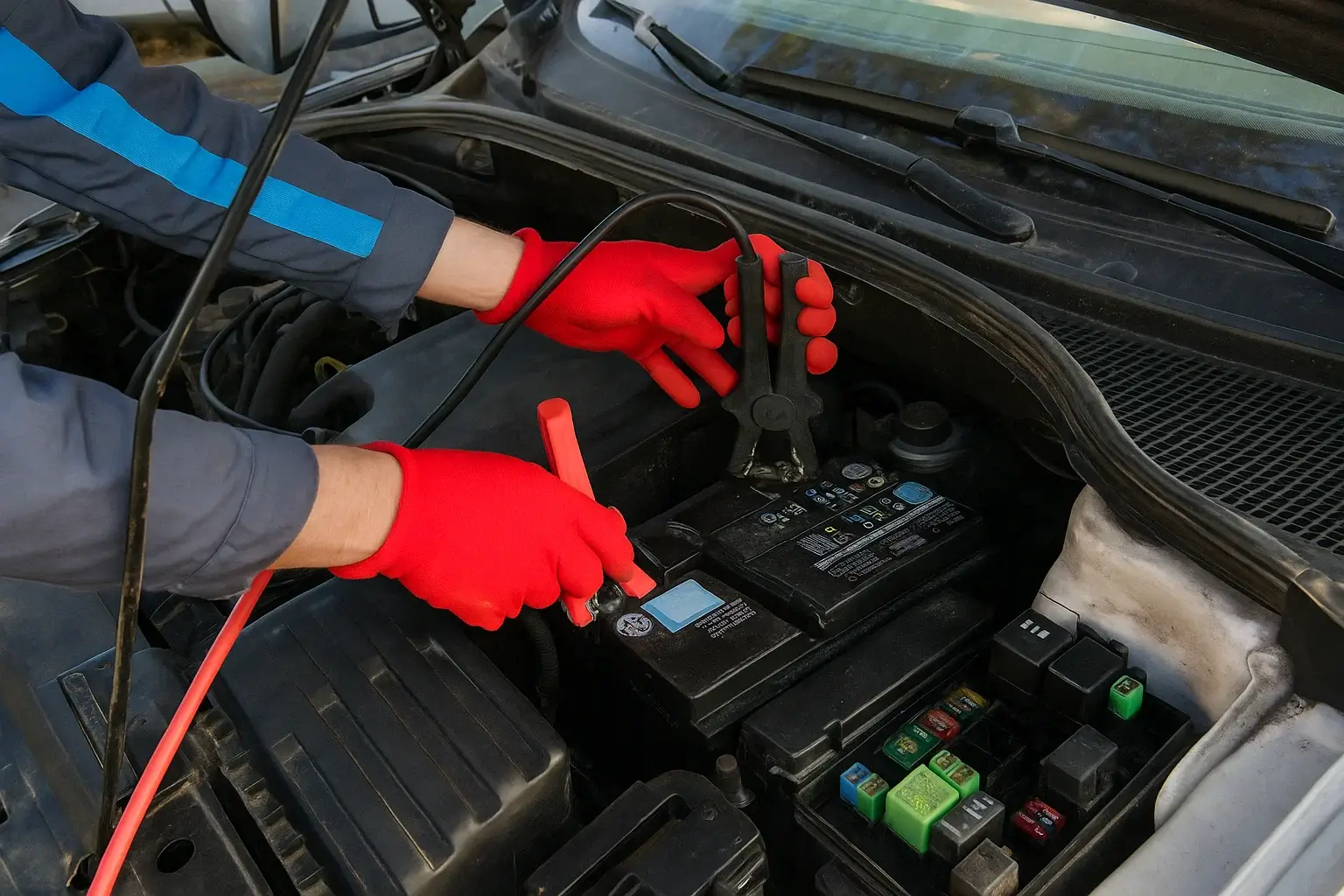 A mechanic checking how long does a car battery last?